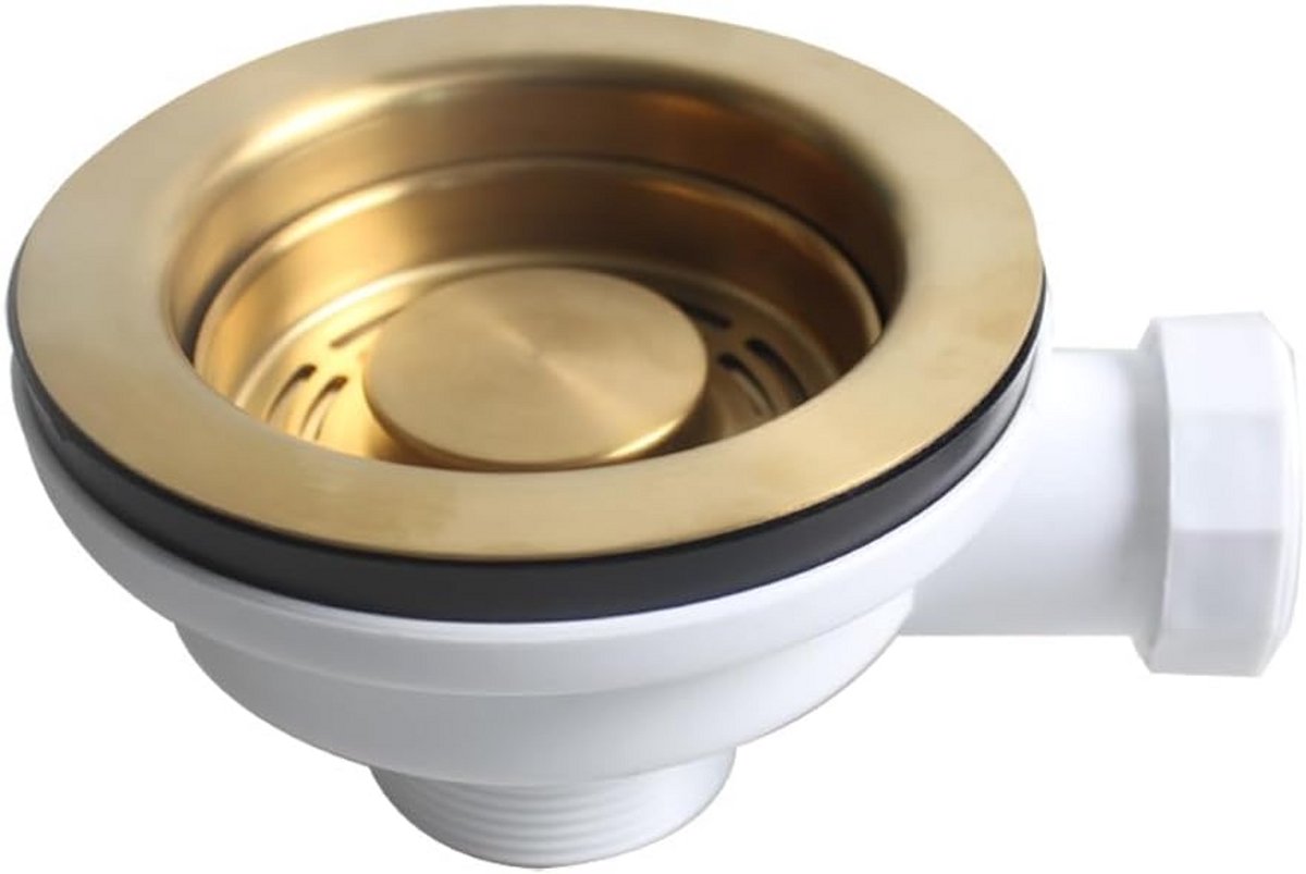 Universele Afvoerzeef Set 114mm voor Keukengootsteen - Goud of Donkergrijs