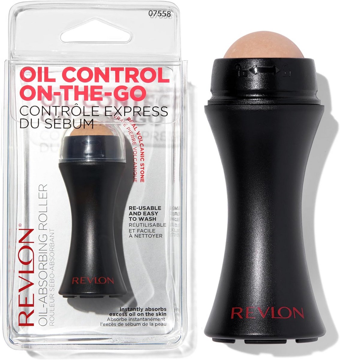 Matte Make-up Roller met Echte Vulkanische Steen - Talg Absorberend & Herbruikbaar