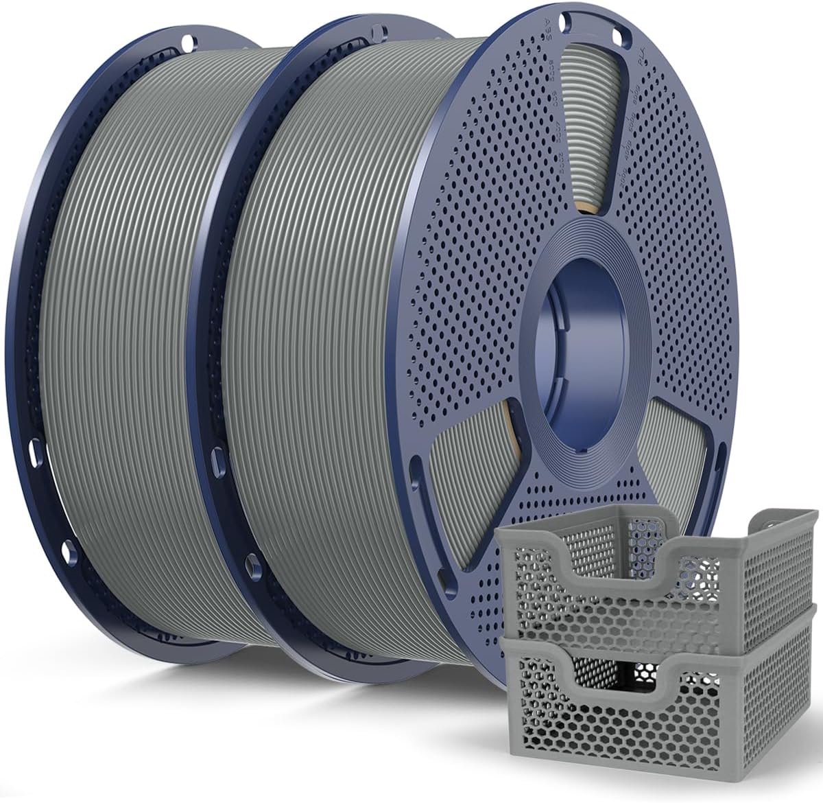 2KG PLA+ 3D Printer Filament Grijs - High Speed en Hoge Taaiheid