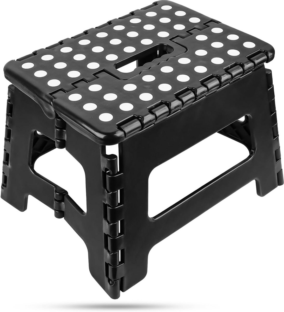Opvouwbare Opstapkruk 22 cm Hoog voor Kinderen en Volwassenen, Zwart, Maximale Belasting 120 kg
