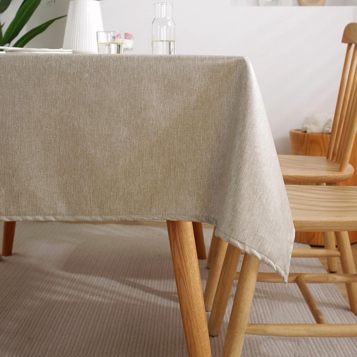 Tafelkleed Rechthoekig Beige voor Eetkamer en Woonkamer Decoratie 91x137 cm