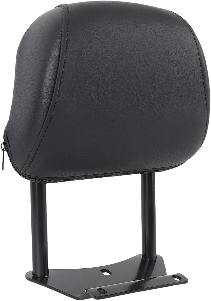 Comfortabele Motorfiets Rugleuning Passagier met Metalen Frame - Zwart PU Leer