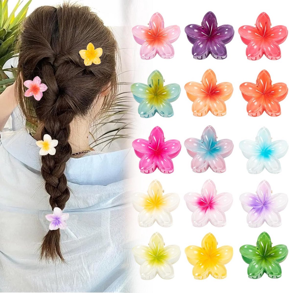 Set van 15 Kleine Bloemen Haarspelden voor Dames en Meisjes