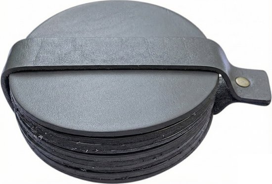 Sous-verres en cuir - Rond - 10 pièces - Sous-verres gris - Sous-verres en cuir - Sous-verres ronds - Sous-verres pour lunettes