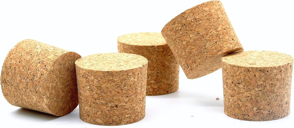Conische Kurken 40/33mm x 5 - Tapse Stoplappen voor Flessen en Potten