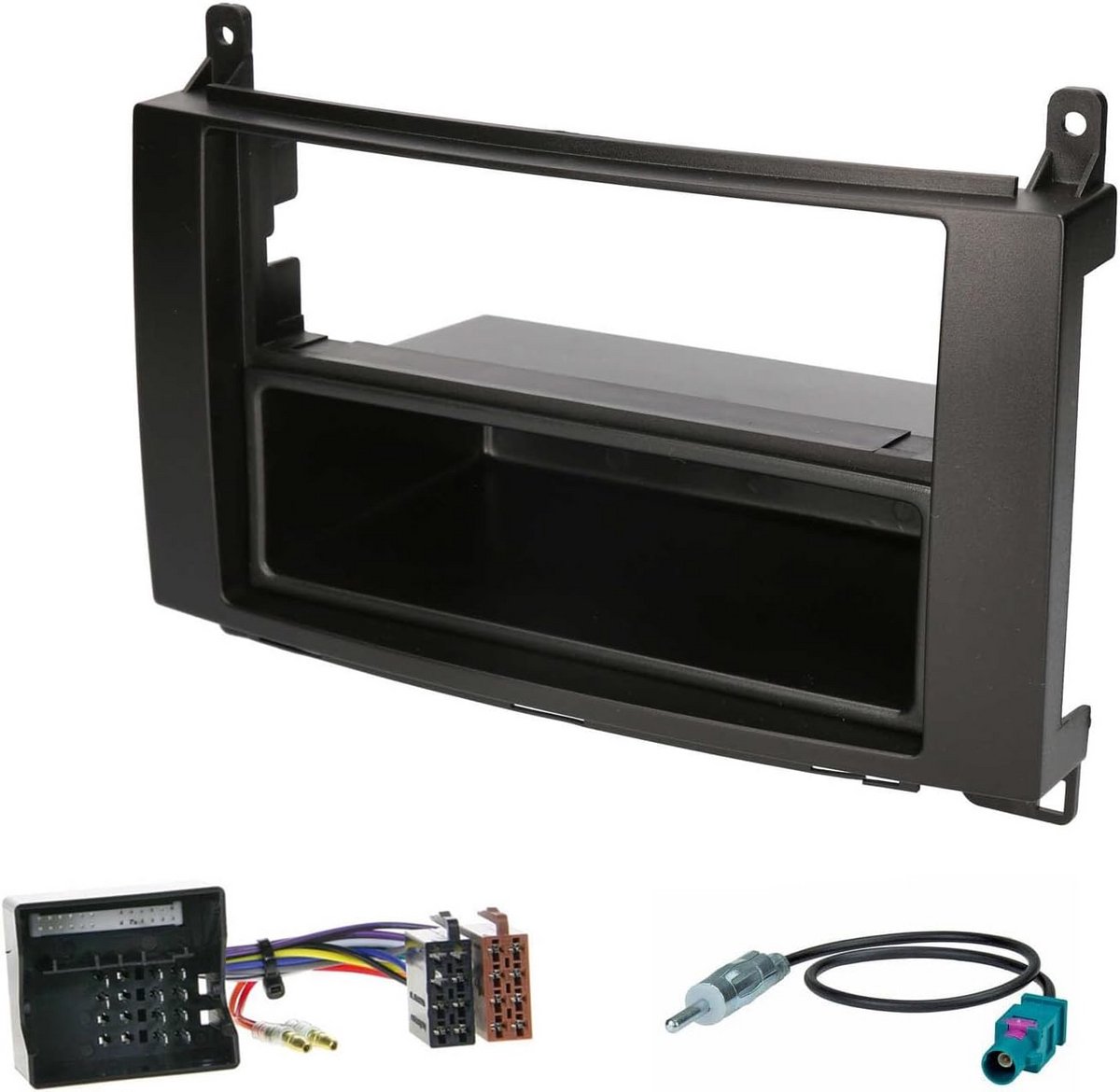 Inbouwframe 2-DIN met Adapter Set voor Mercedes A-Klasse B-Klasse Vito Viano Radioframe