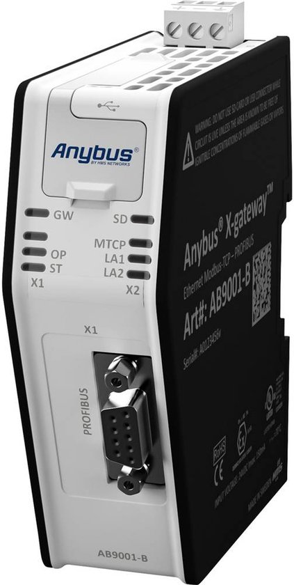 Any Bus Module Footprint Passerelle Anybus AB9001 Modbus-TCP Master/Profibus Slave USB, RJ-45 ...