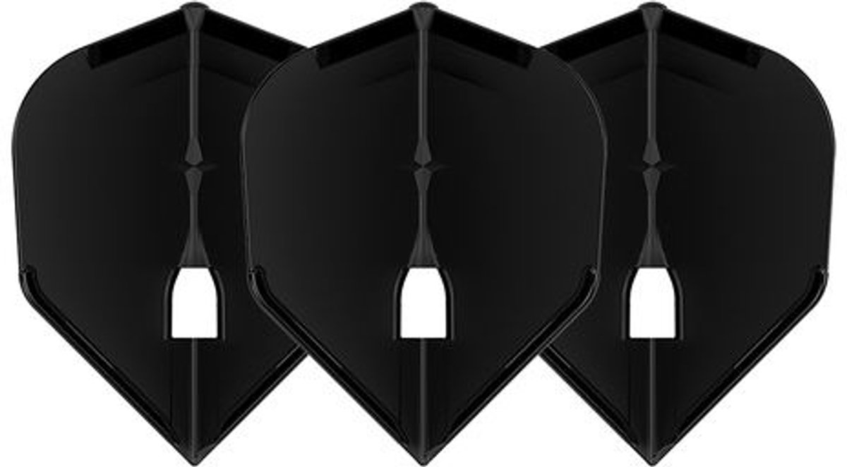 L-Style Champagne Flight L3 Shape Solid Black - Dart Flights