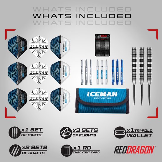 Red Dragon Gerwyn Price Iceman Champions Series 90% Dartshopper Exclusives - Dartpijlen van Red Dragon — afbeelding 2