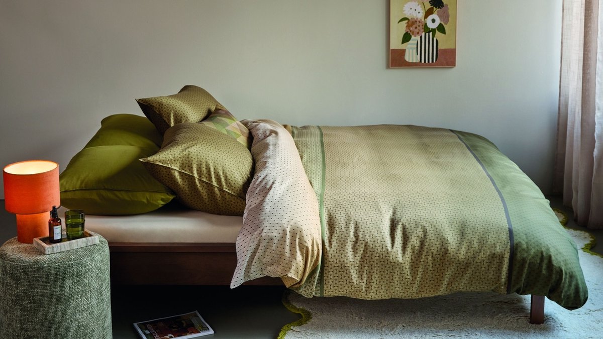 Beddinghouse Carter Dekbedovertrek - Lits-jumeaux - 240x200/220 cm - Groen