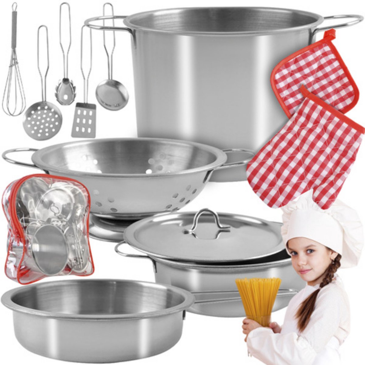 Kruzzel Kinder Kookset - Complete 13-delige Metalen Set - Perfect voor Jonge Chefs — afbeelding 16