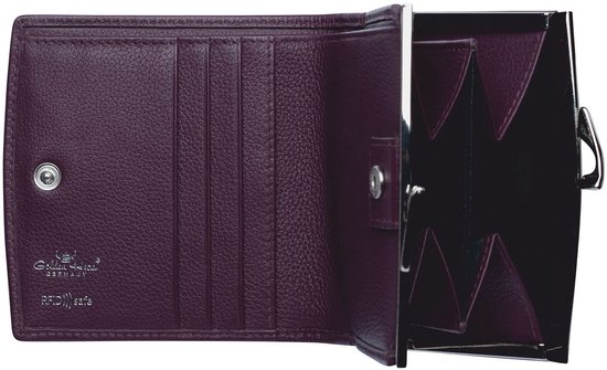 Golden Head Cuir Porte-monnaie Madrid RFID Protect French Coin Purse Wallet Amarone Violet foncé