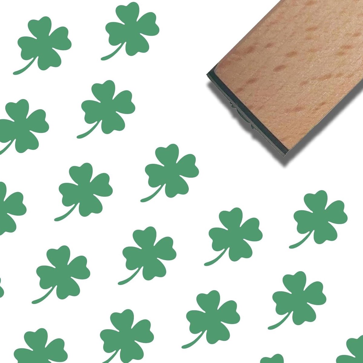 CSGoods - Mini Houten Stempel met Vierklaver Patroon voor Scrapbooking en Journaling