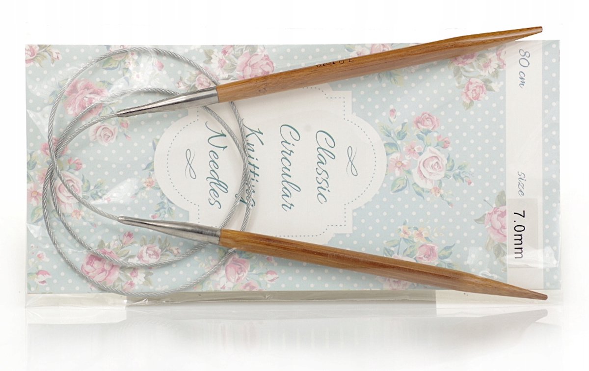 Bamboe Breinaalden met Staaldraad 80cm - 7.0mm