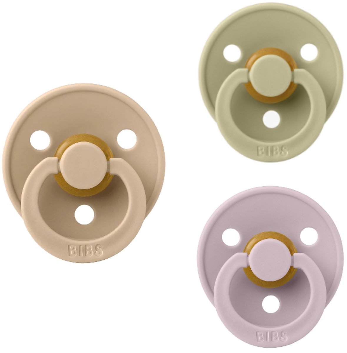 Bibs fopspeen 0-6 maanden - Set 3 stuks - Taupe - Khaki - Dusky Lilac