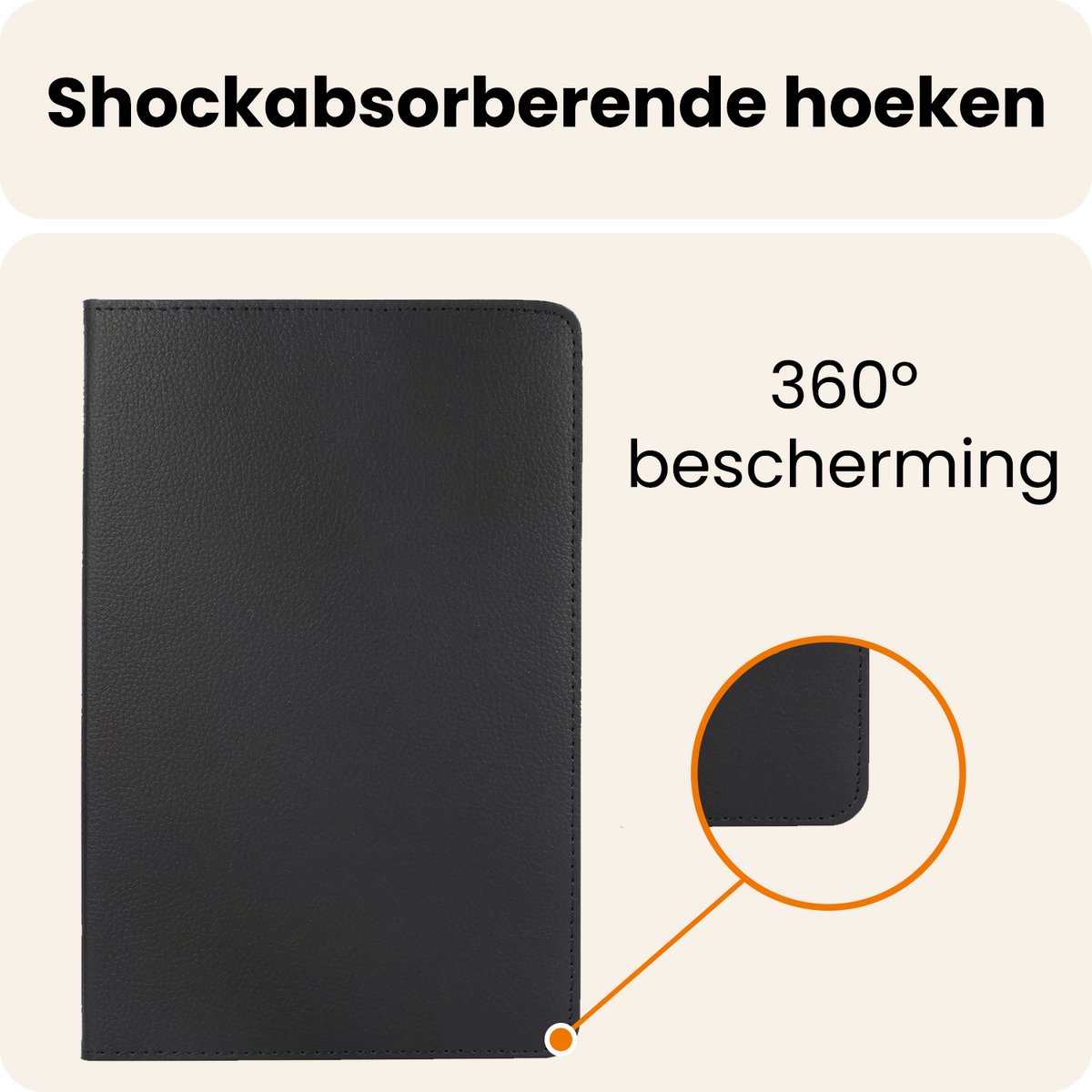Hoesje - Geschikt voor Samsung Galaxy Tab A11 Plus - 360 Graden Draaibare Hard Cover Case - Tablet Hoes Draaibaar - Zwart — afbeelding 7