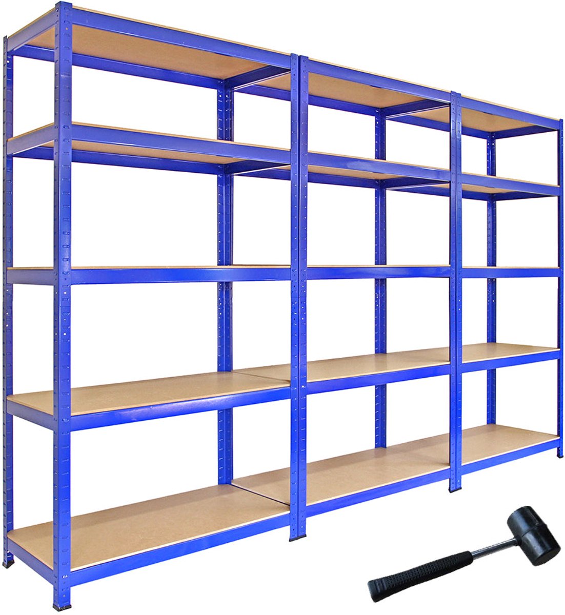 T-Rax Opslagrekken Blauw, 90x45cm, Set van 3, 280kg per plank