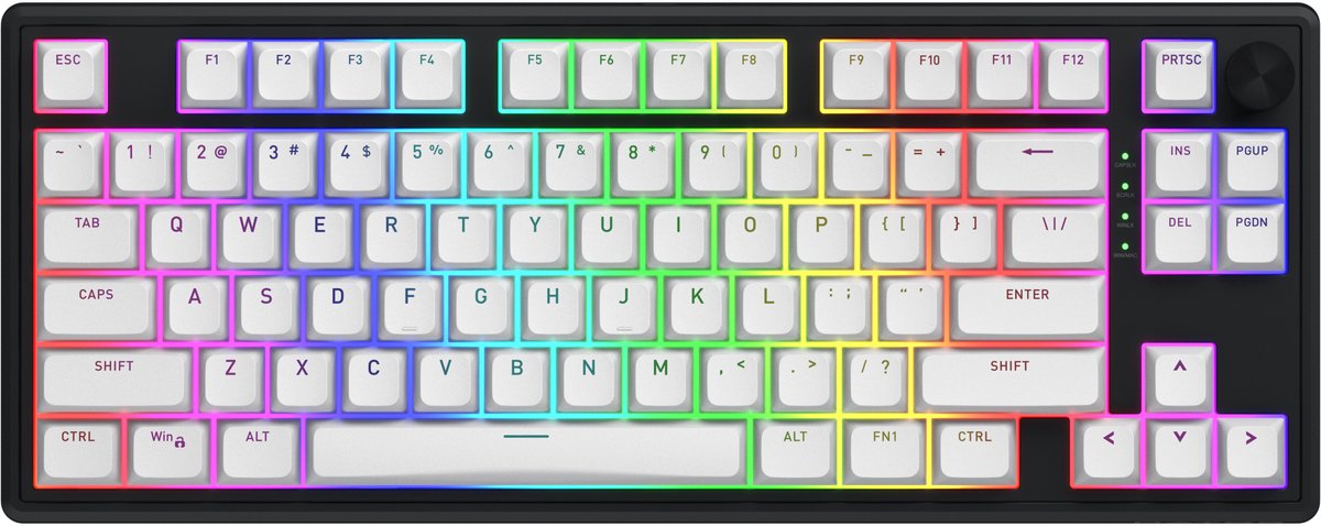 HATOR Skyfall 80 MAG ULTRA 8K toetsenbord Gamen USB QWERTY Amerikaans Engels Zwart, Wit
