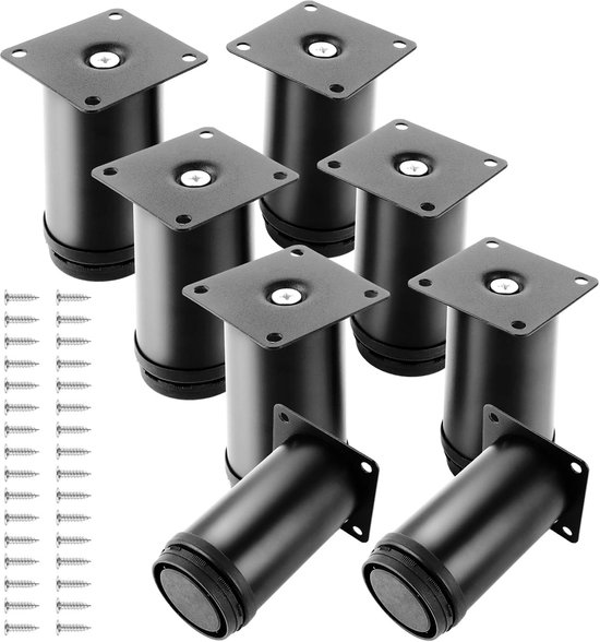 ASelected 8 stuks verstelbare meubelpoten, zwart, 150 mm, 50 ASelected 8 stuks verstelbare meubelpoten, zwart, 150 mm, 50