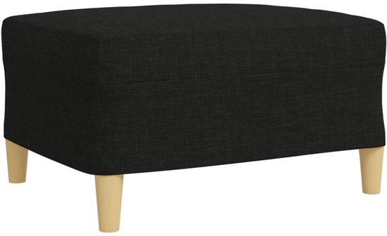 vidaXL - 3 pièces - Ensemble de salon - avec - repose-pieds - et - coussins - tissu - noir