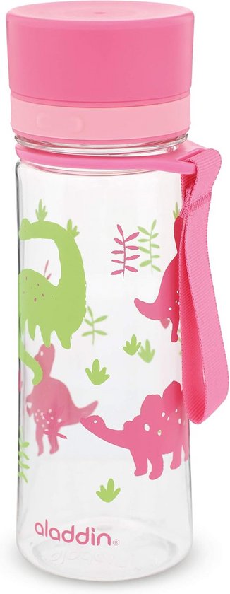 Stor Kinder-Sportflasche 400 Ml Mit Dinosaurier-Motiv – Bunt, Wiederbefüllbar & Auslaufsicher