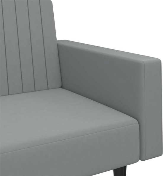 vidaXL-Canapé-lit 2 places - Velours - Gris clair