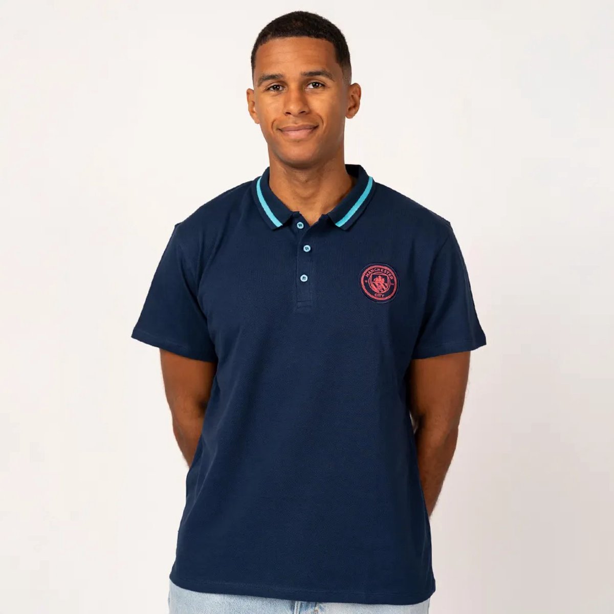 Manchester City Polo Heren - Maat XL - Lifestyle - Poloshirt voor Volwassenen - Donkerblauw - Man City Fanmerchandise
