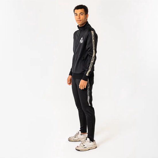 Real Madrid Trainingspak Heren - Vest + Trainingsbroek - Officiële Fanmerchandise - Zwart/Goud - Maat S t/m XXL