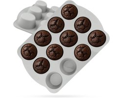 Backefix Comfort, 12-piece muffin tin for 12 muffins, high-quality non-stick baking mold, BPA free, large silicone baking pan dishwasher safe