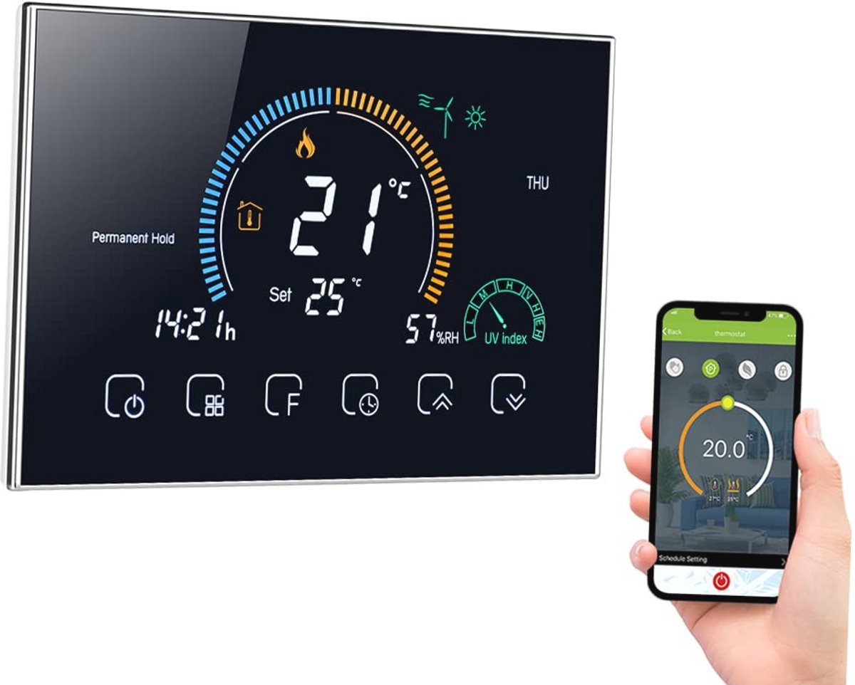 Intelligente Wifi-thermostaat voor gasboiler met programmeerbare functie en spraakbediening
