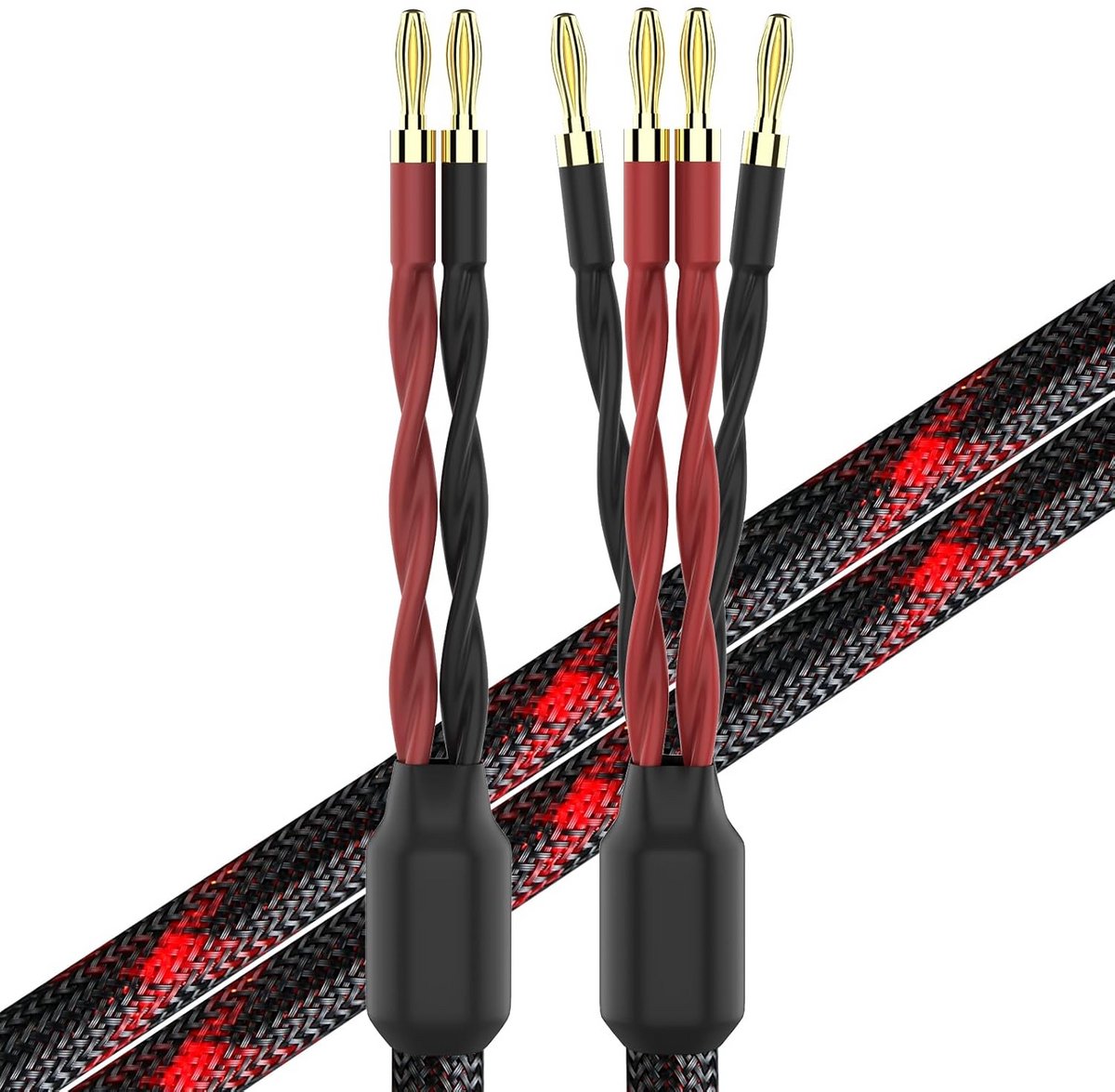 Bi-Wire luidsprekerkabel met banaanstekkers - 2,5 m (8ft)