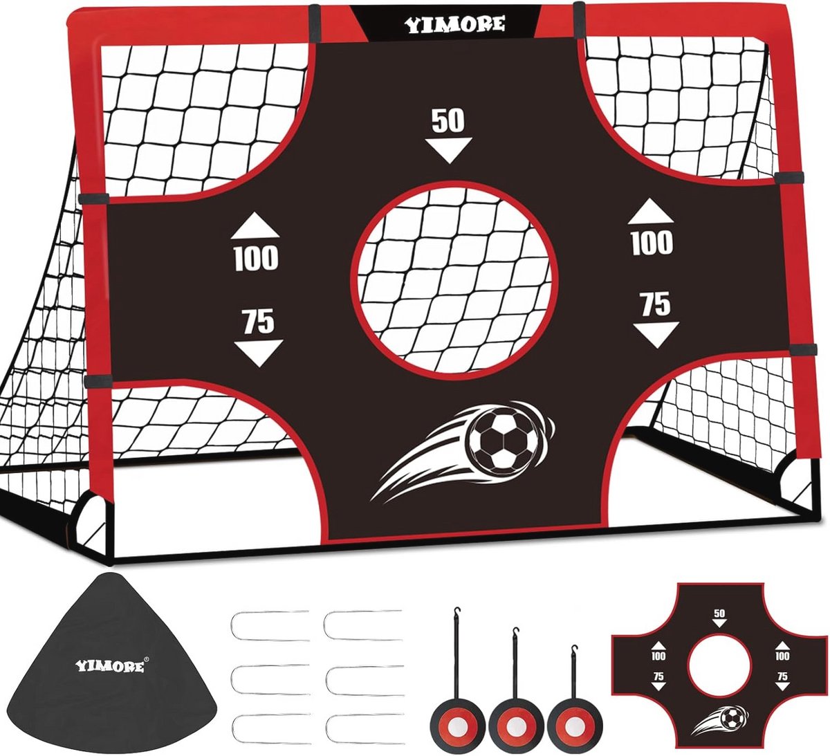 Draagbaar 3-in-1 Mini Voetbaldoel voor Binnen en Buiten - 120 x 90 x 90 cm - Opvouwbare Voetbaltraining voor Kinderen 3+