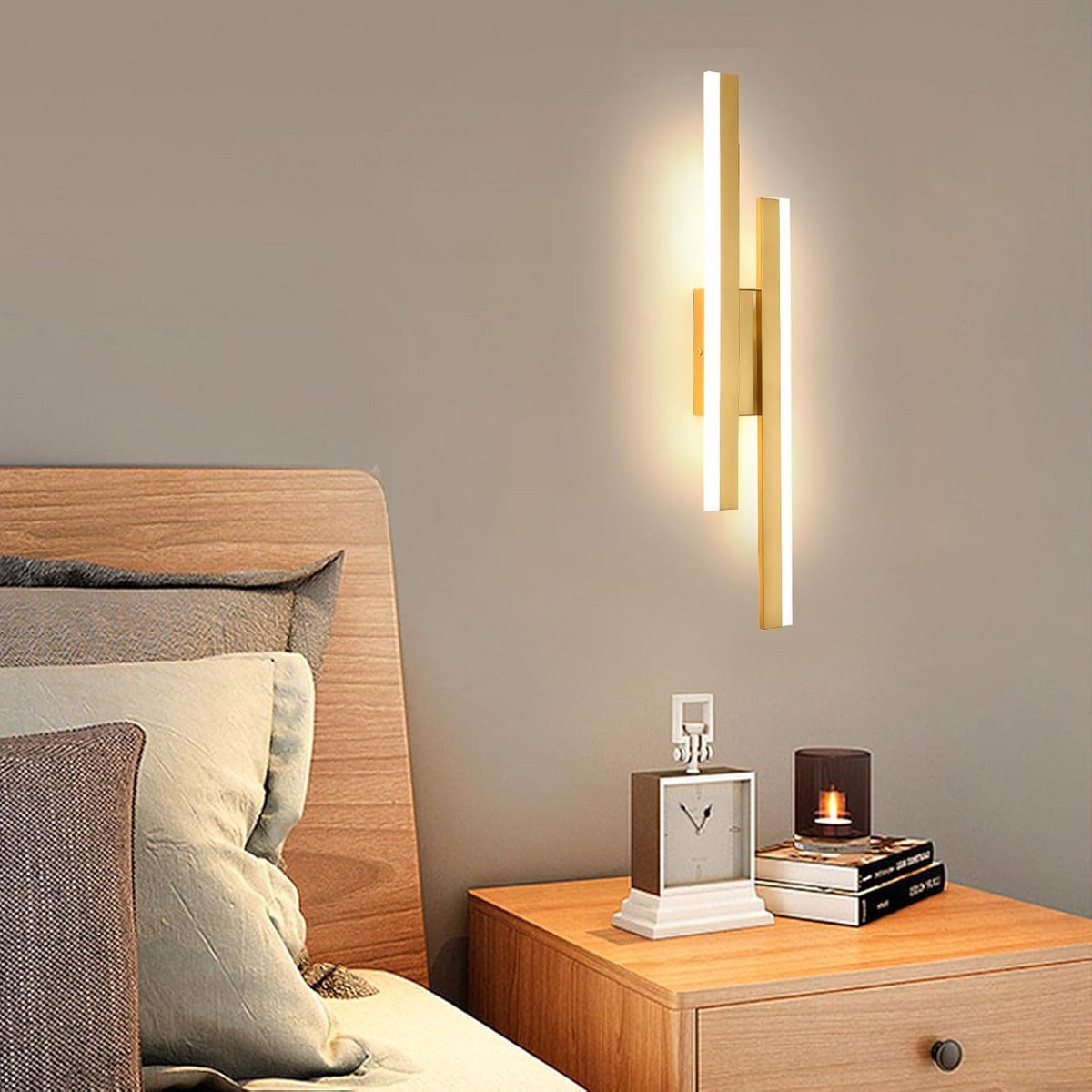 24W LED Wandlamp Warm Wit 3000K - Moderne Acryl en Metaal Wandverlichting voor Slaapkamer, Woonkamer, Hal en Kantoor