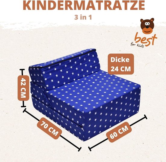 Verstelbare 3-in-1 kinderstoel met matras voor gamen, slapen en zitten — afbeelding 5
