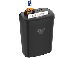Paper Shredder - 12 Vellen - Cross-Cut Snede - 24L Uittrekbare Afvalbak - Zwaar Duty - Ultra Stille Shredder voor Papier, CD's en Kaarten - Thuis en Kantoor
