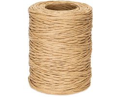 KINGLAKE Papierdraad, natuurlijk ijzerdraad, papieren koord, 2 mm, bloemdraad, papierbinddraad, papierwikkeldraad voor boeketten, bruiloften, Kerstmis, cadeaudecoratie en doe-het-zelf (lichtbruin, 200
