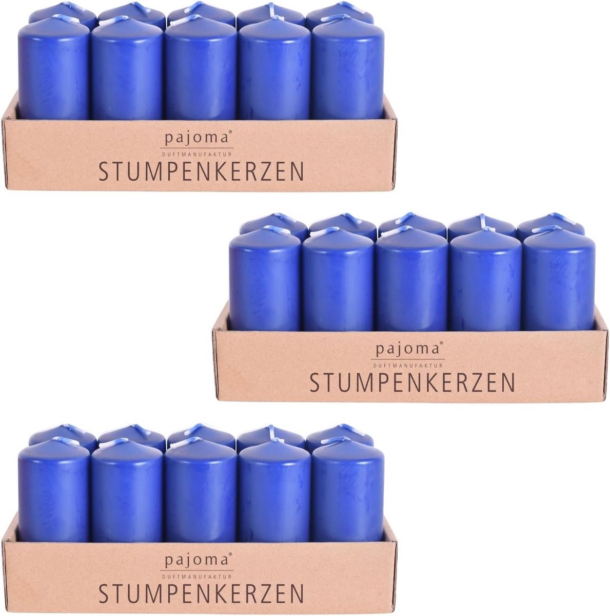 Stompkaarsen Ø 4 x 9 cm - 30 Stuks - Hoofdgemaakt van Hoogwaardige Paraffine - Brandduur 9 Uur - Ideaal voor Feesten en Horeca - Blauw
