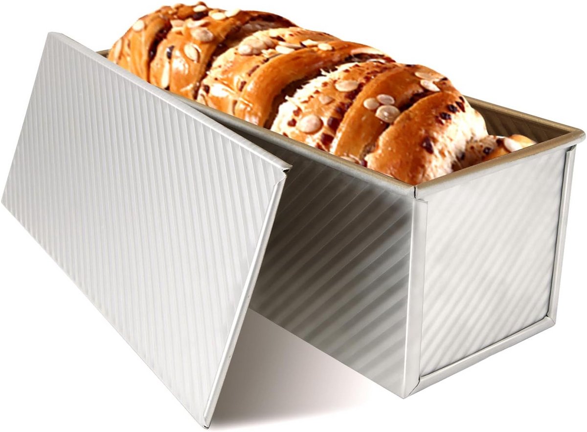 Broodbakvorm met Deksel - Koolstofstaal Antiaanbak - Voor Toast, Brood en Cake - 34 cm