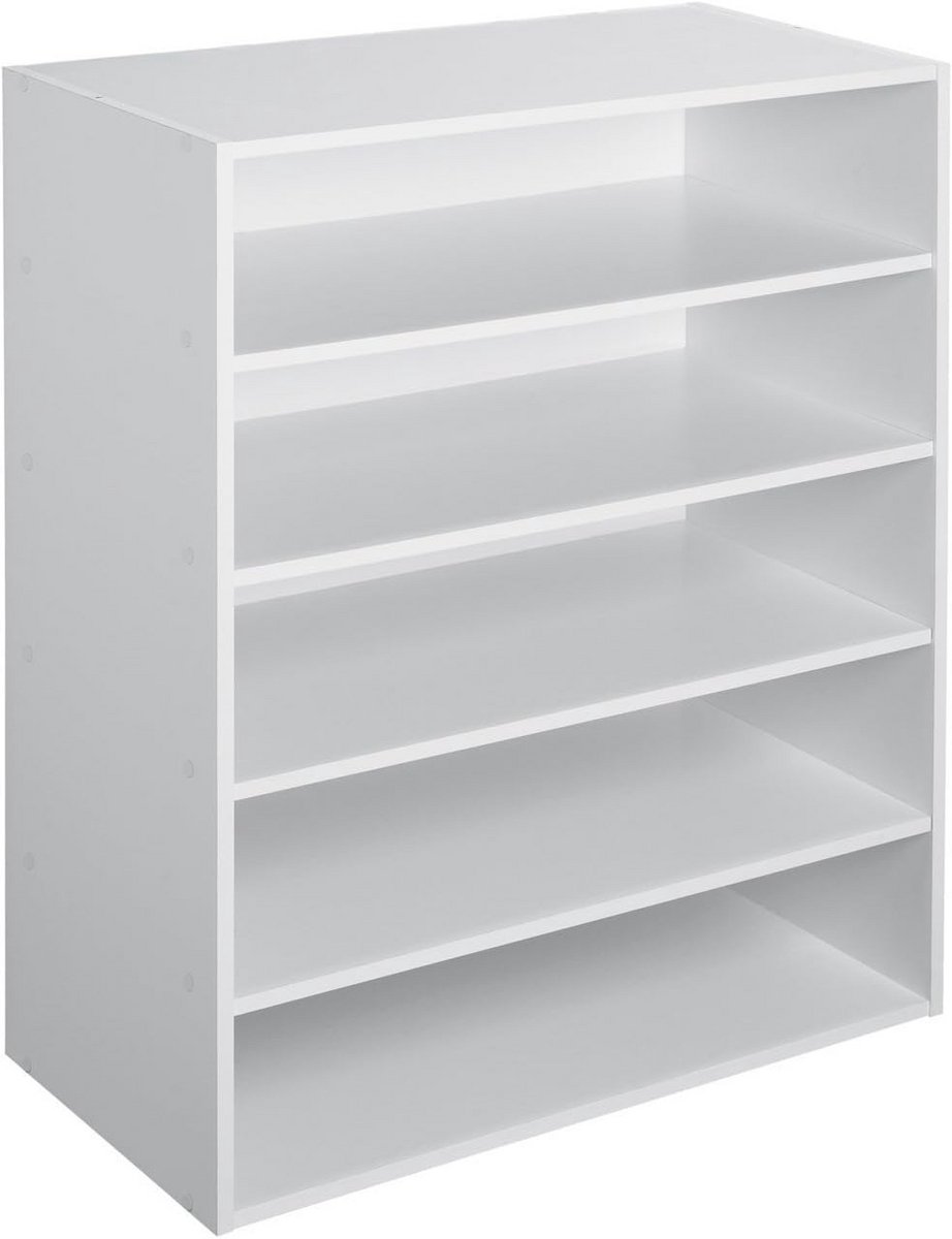 Stapelbare 5-plank Organizer voor Schoenen en Opslag, Wit
