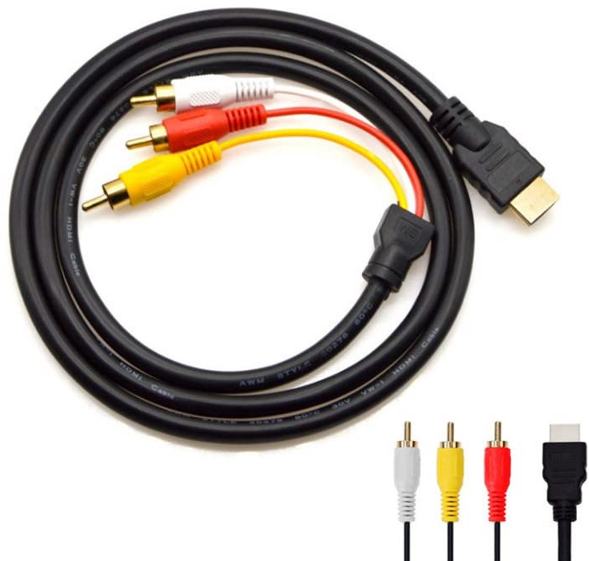 HDMI naar 3RCA Scart Audio Video AV Kabel Full HD Converter 1,5 m