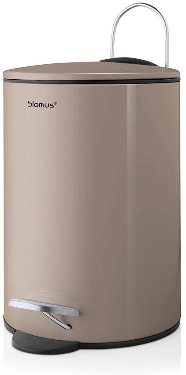 Pedaalemmer van gepoedercoat staal met smart-close-systeem, 3 liter, taupe
