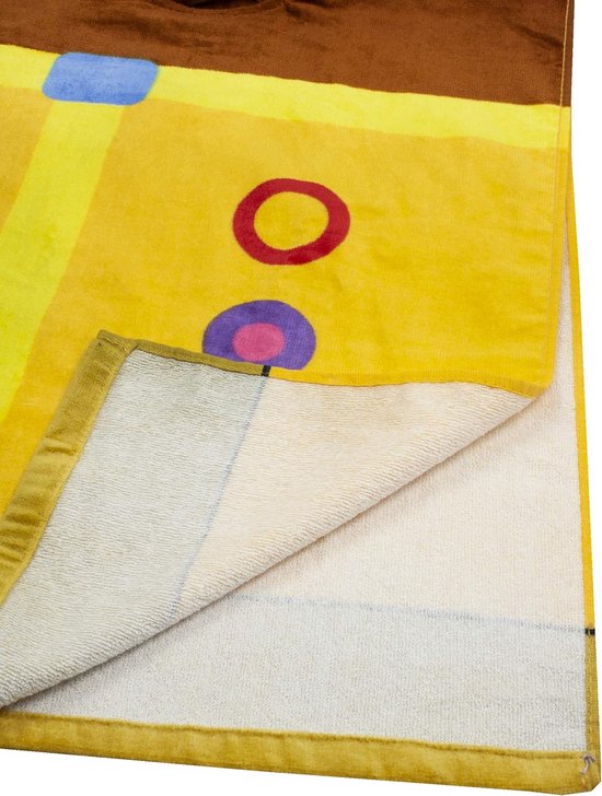 Kinders Poncho Handdoek met Capuchon - Absorberende Badstof voor Jongens en Meisjes - Geel van Merkloos — afbeelding 5