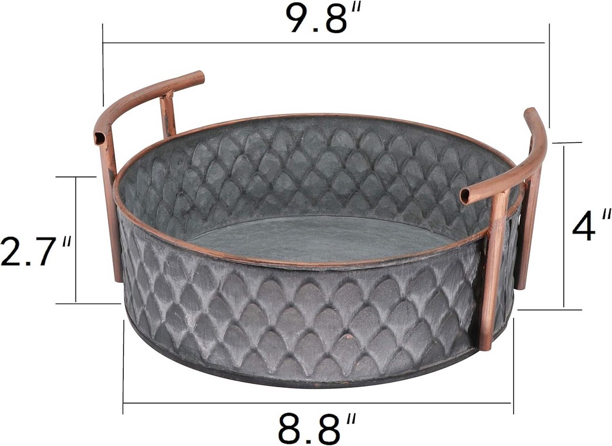 Antieke IJzeren Opbergmand voor Fruit en Brood - Decoratieve Metalen Mand