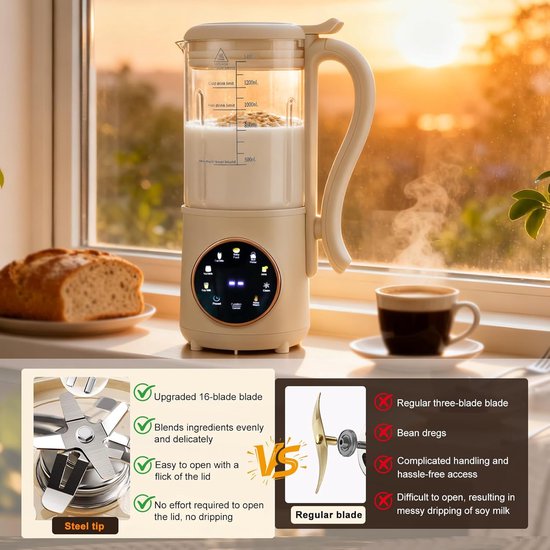 Soepmaker - Blender - Sojamelk Maker - Bruin van Merkloos — afbeelding 5