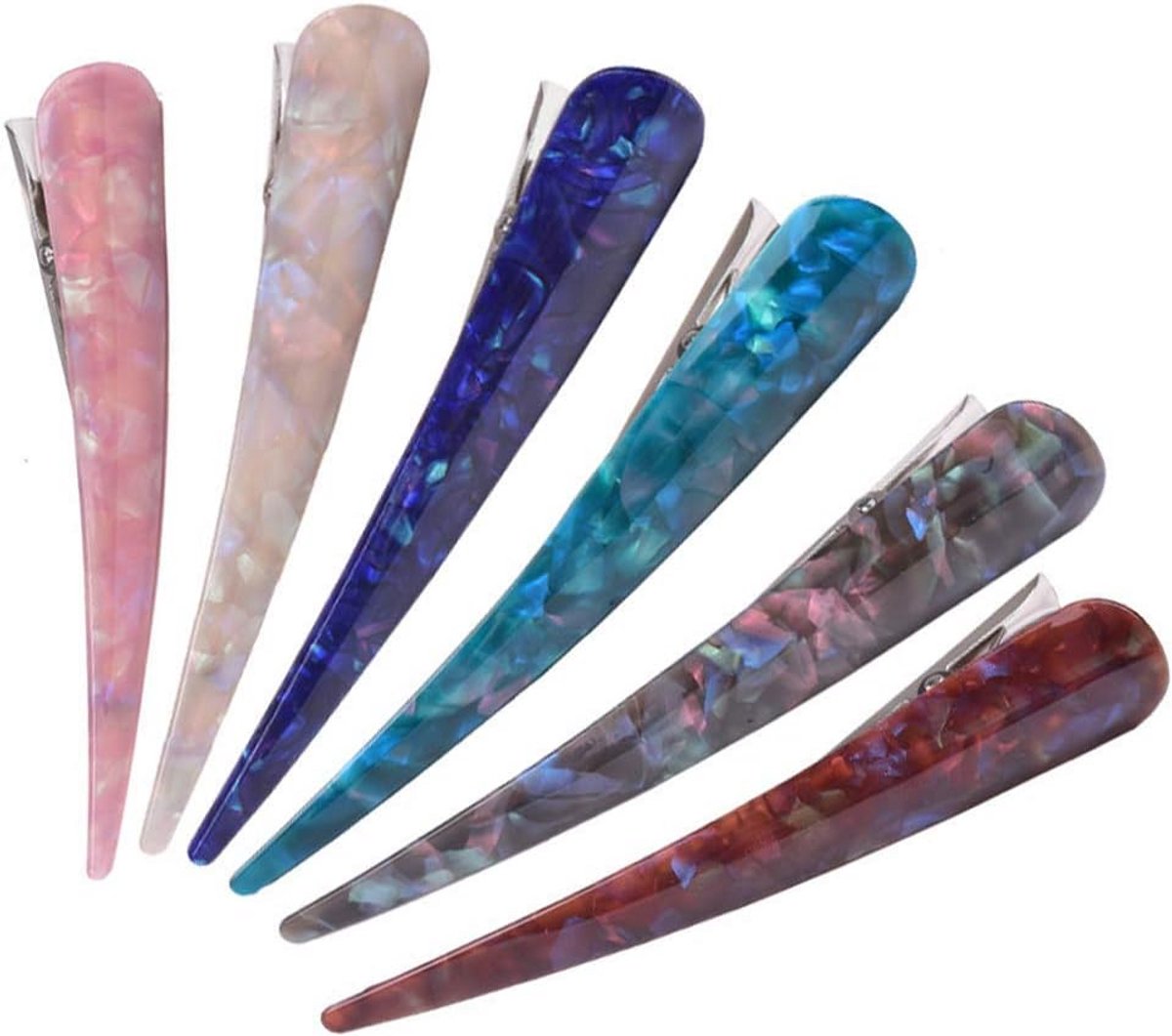 Eendensnavel Haarspeldenset voor Dames en Meisjes, 6 Stuks Acryl