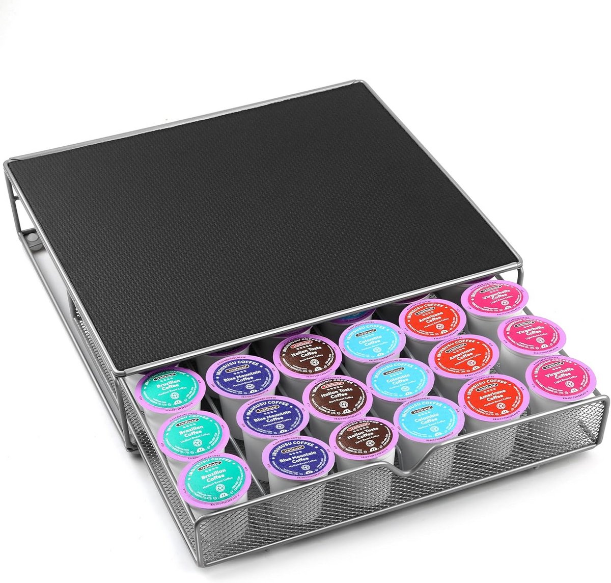 Koffiepad Houder en Lade voor 36 K-Cups - Organiseer Uw Pads onder de Koffiemachine