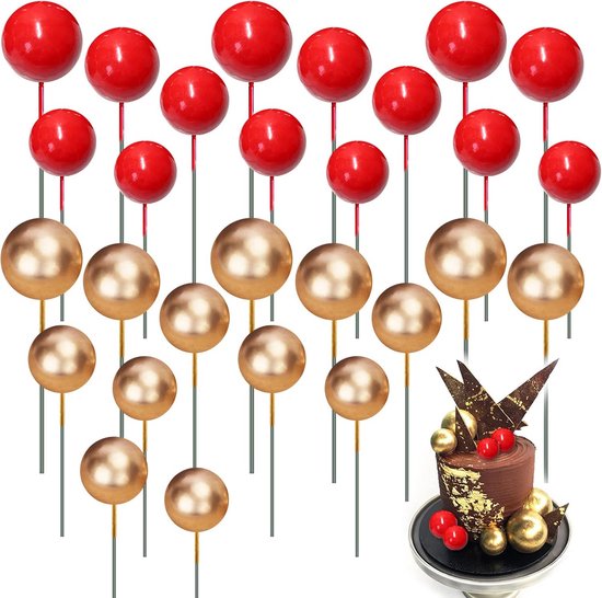 60 stuks baltaarttoppers, mini-ballonnen, zwart, wit en goud, taartdecoraties, cupcaketoppers voor babyshower, chritsmas, bruiloft, verjaardag