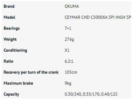 Okuma Ceymar HD 3000A molen - Kracht en soepelheid voor vissers van Okuma — afbeelding 2