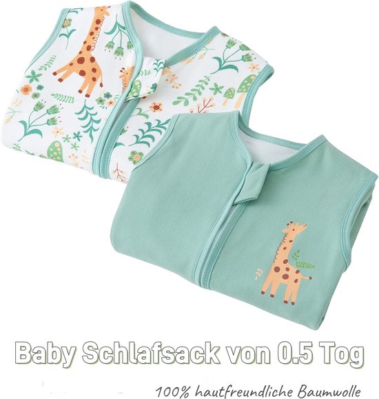 Zomerslaapzak voor baby's met voeten en pijpen, 0,5 TOG, 100% katoen — afbeelding 2