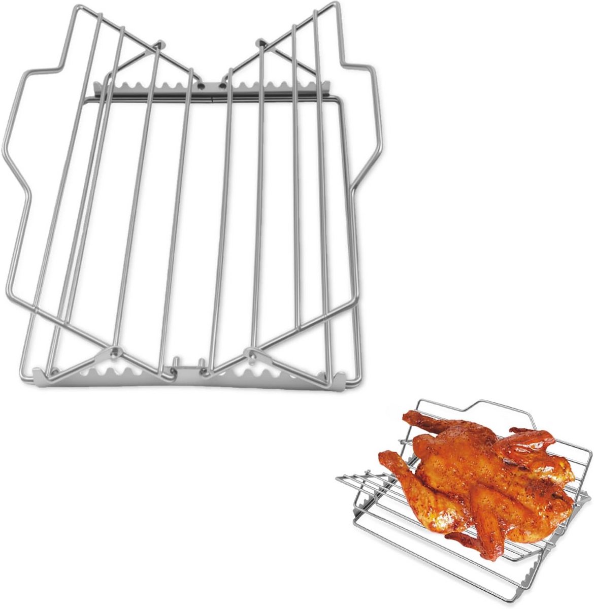 Verstelbaar Roosterrek van Roestvrij Staal voor Oven en Grill